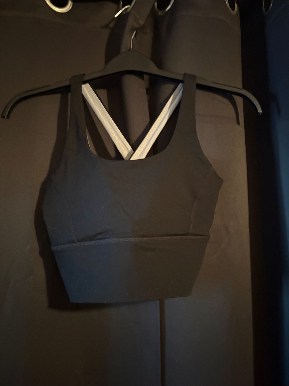 Born Primitive Black Longline Sports Bra with Contrast Cross-Straps